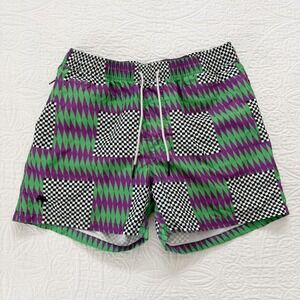 OAS Men's Orchid Chess Trunk Swim Shorts Sz M